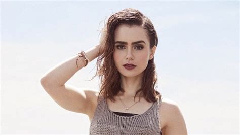 Lily Collins Poses in Nude Swimsuit for Shape Magazine